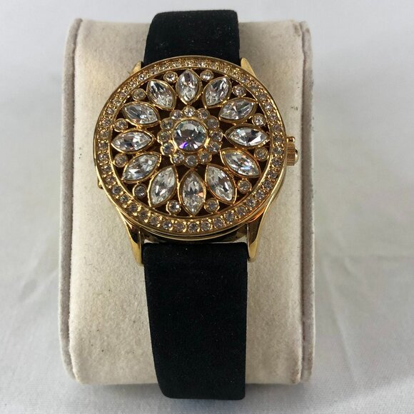 Victoria Wieck Beverly Hills Gold Tone Hidden Watch With Rhinestones - Picture 1 of 7